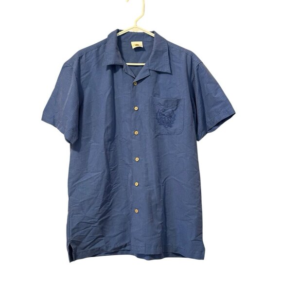 Margaritaville Shirt Men Size Medium Button‎ Down Blue Son Of A Sailor Saloon - Picture 1 of 13